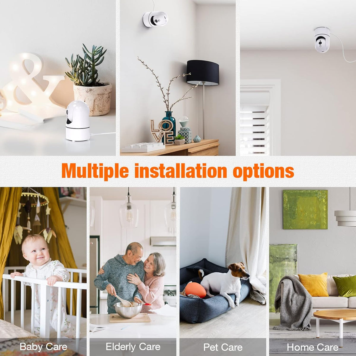 2K Indoor Baby Monitor Camera with Motion Detection, Two-Way Audio, IR Night Vision, Pack of 2 G91704