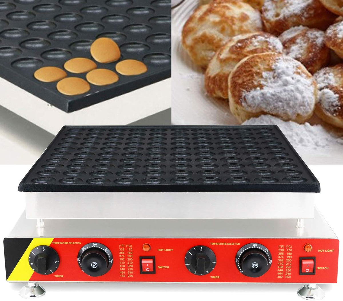 110V Commercial Muffin Machine, 100 Hole Nonstick Stainless Steel Pancake Maker G45906