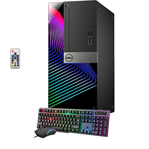 Dell Gaming PC OptiPlex 3040 Tower Desktop Computer Intel Core i7 6th Gen 3.40 GHz RX 550 4GB GDDR5 16GB RAM 1TB SSD Windows 10 Pro Wi-Fi Keyboard Mouse HDMI Renewed Q356