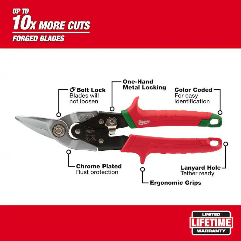 10 in. Right-Cut Aviation Snips H137
