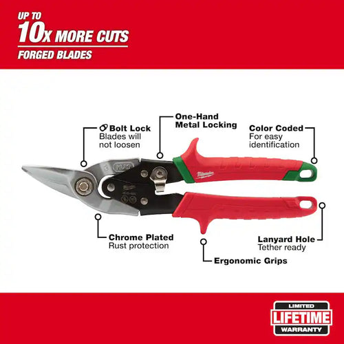 10 in. Right-Cut Aviation Snips H137