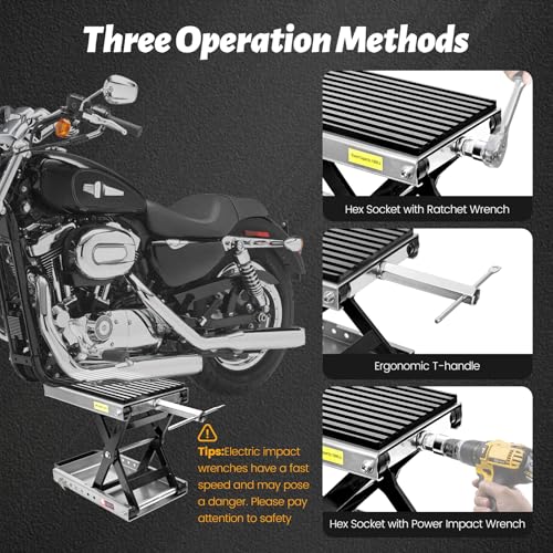 1500 LBS Steel Motorcycle Jack with Carrying Handle I427
