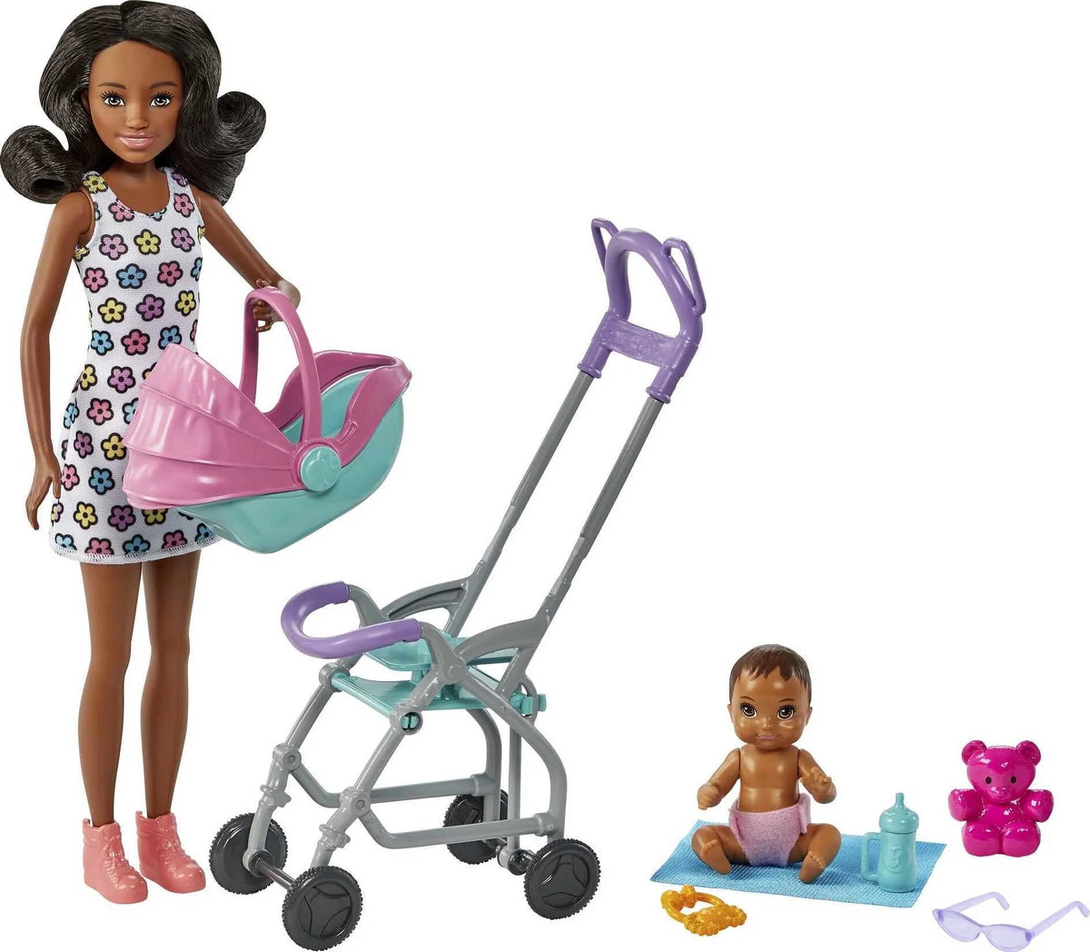 Stroller Playset with Dolls and 5 Accessories A4341