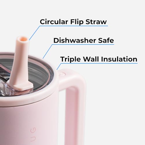 40 oz Insulated Stainless Steel Water Bottle with Handle & Flip Straw D10581