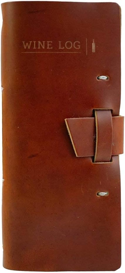 Dark Brown Leather Wine Log Book Pack of 2 M6890