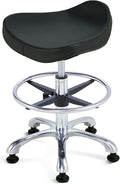 Height Adjustable Rolling Stool Swivel Chair with Casters Black E221