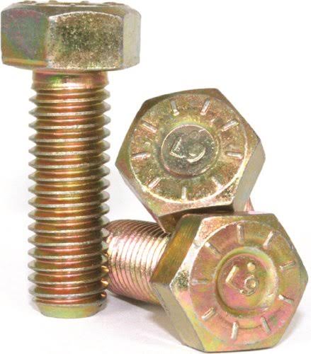 3/8-24 x 1 3/4 L9 Hex Cap Screw Yellow Zinc Plated (100) L9643