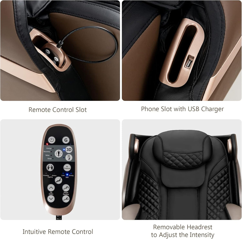 3D Electric Zero Gravity Shiatsu Massage Recliner Chair with SL Track W906417
