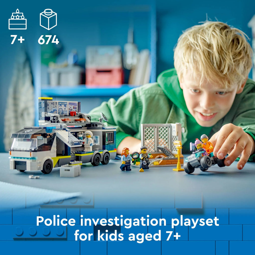 LEGO City Police Mobile Crime Lab Truck Toy with Quad Bike and 5 Minifigures Q995