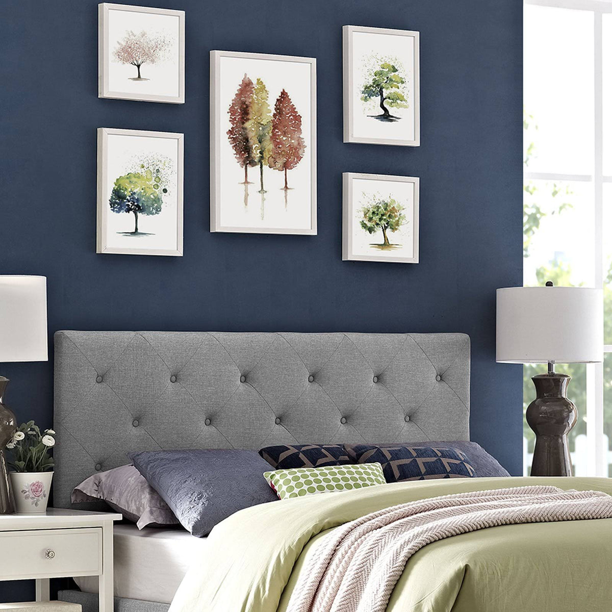 Gray Fabric Headboard, Full X11227