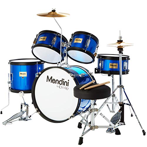 5 Piece Junior Drum Set with Bass Toms Snare Cymbal Hi-Hat Drumsticks & Seat Q7279