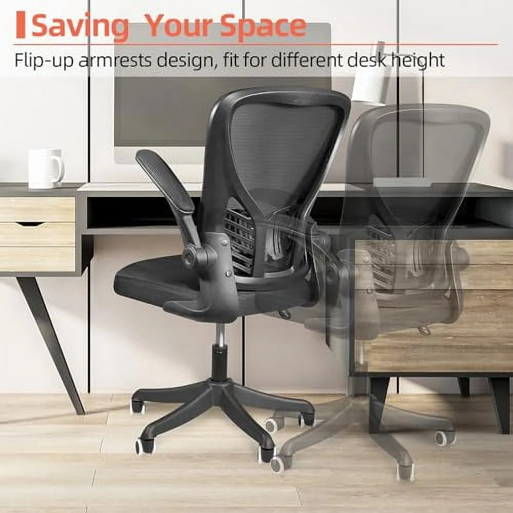 Black Ergonomic Mesh Office Chair with Wheels and Arms Z72237