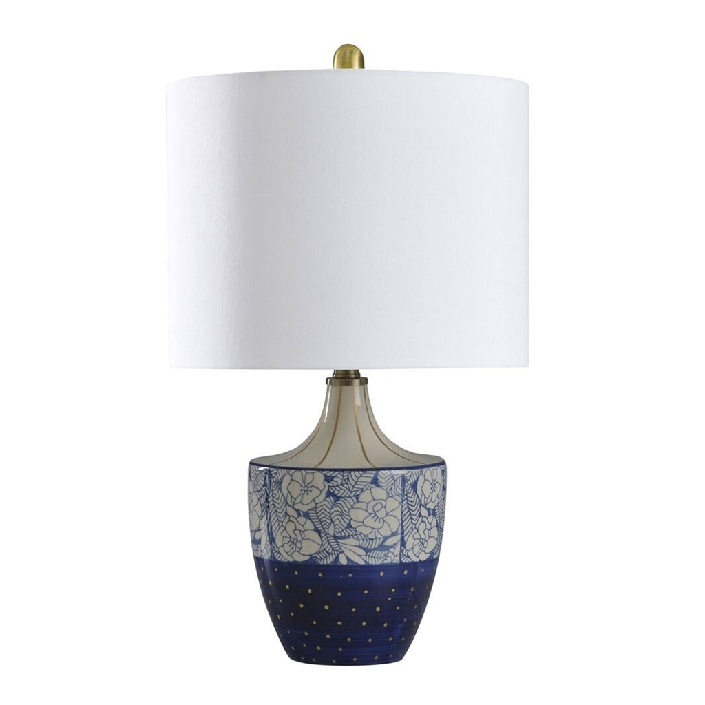 Cream Blue Gold Table Lamp W831979