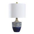 Cream Blue Gold Table Lamp W831979