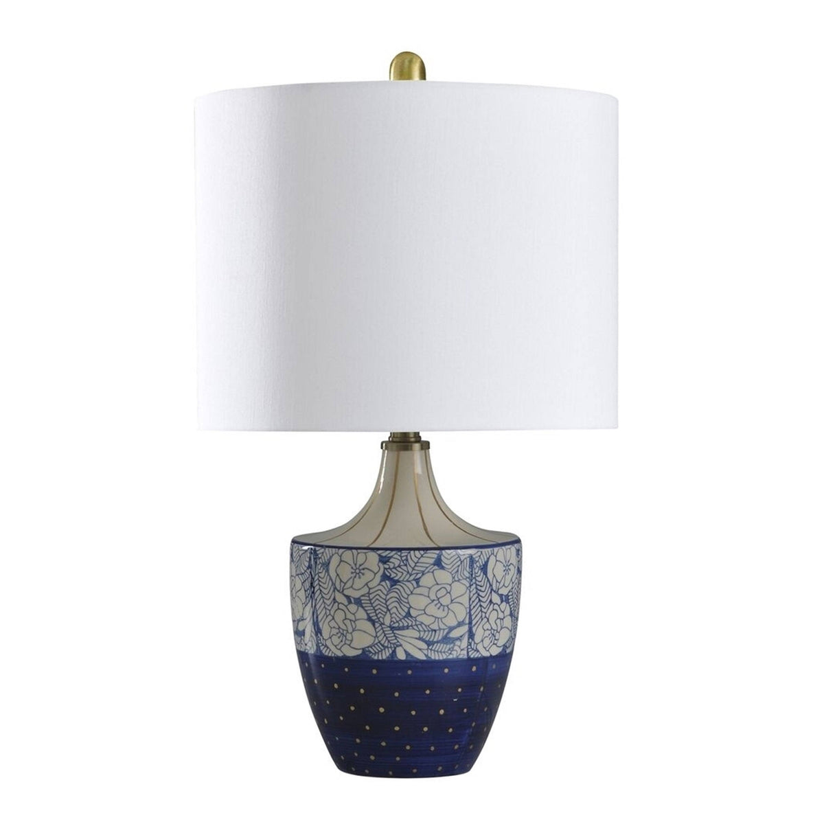 Cream Blue Gold Table Lamp W831979