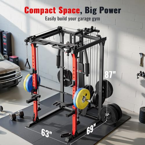 Smith Machine Power Cage with LAT Pull-Down Systems and Cable Attachment P521
