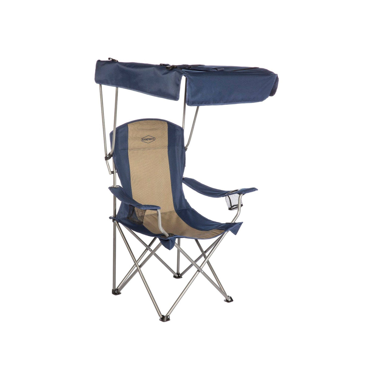 Blue and Brown Camping Chair with Shade Canopy N721