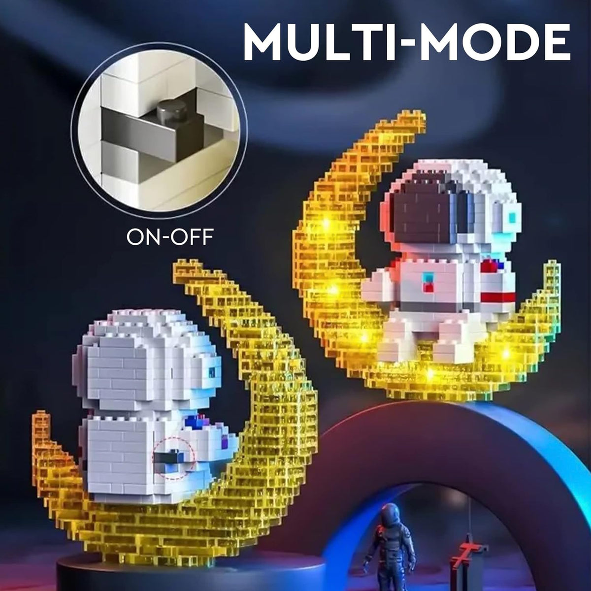 Astronaut Mini Building Sets with Led Lighting Kit, 388 PCS Micro Blocks A552306