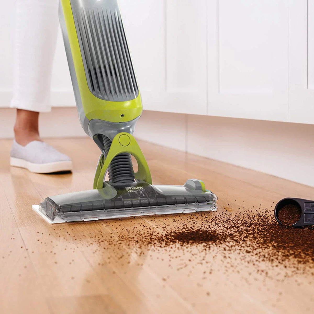 Charcoal Gray Vacuum Mop with 12 Disposable Pads & 12 oz Cleaning Solution L207602