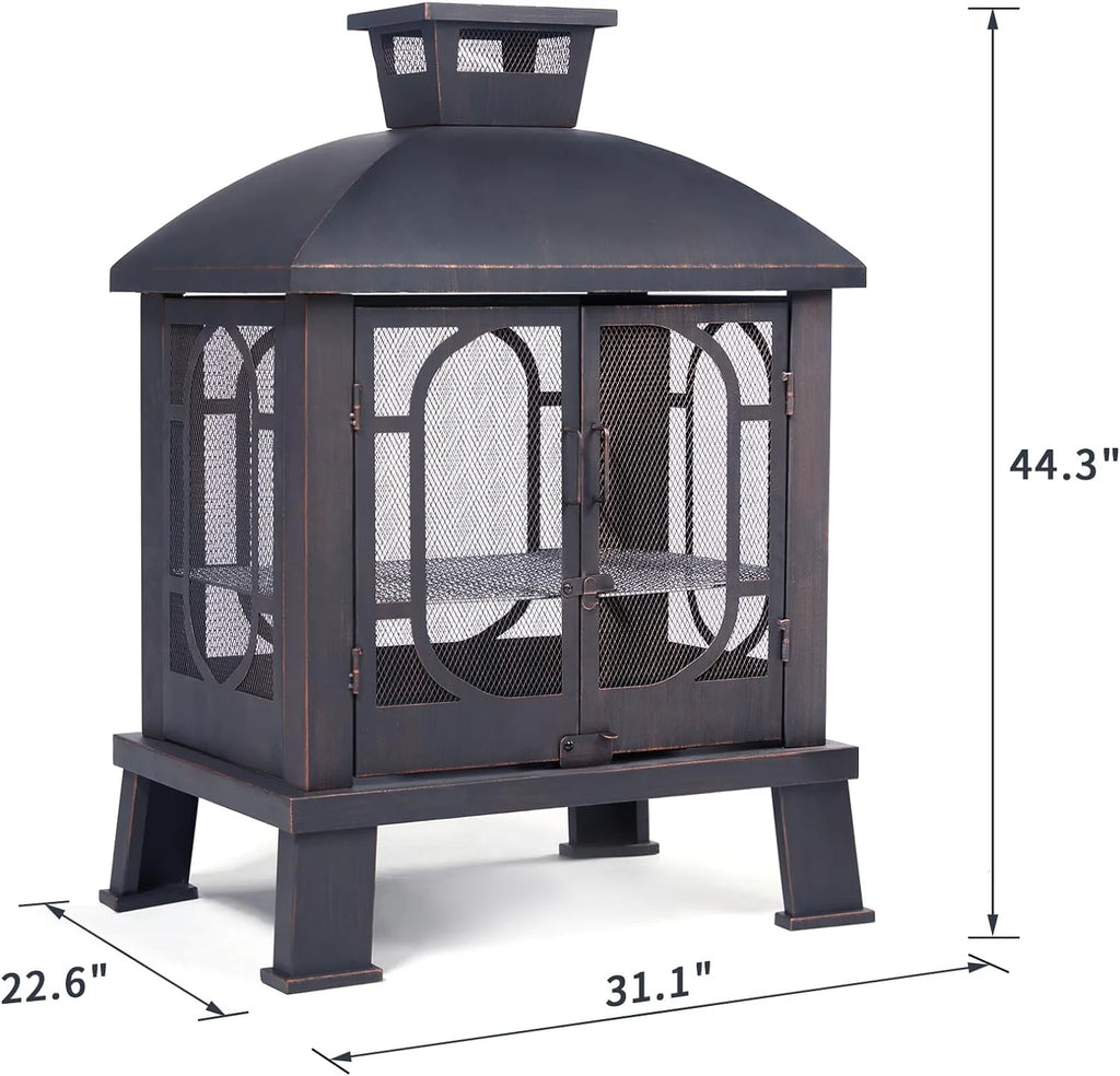 45 Inch Wood Burning Fire Pit with Grill Grate P8815