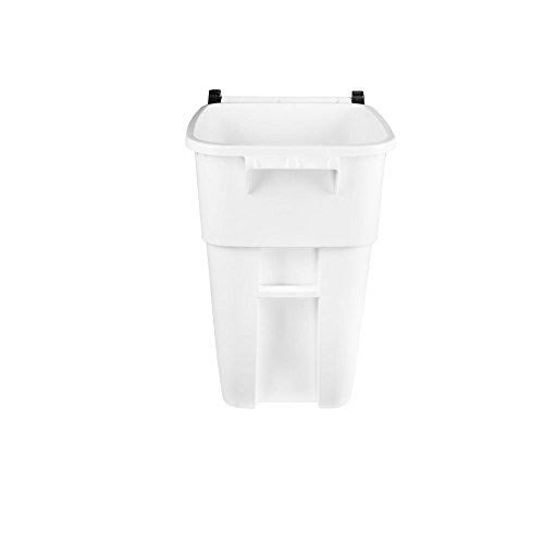 50 Gallon White Rollout Trash Container with Lid B29854