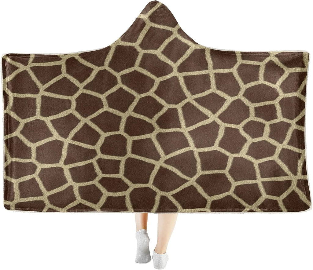 Hooded Tiger Print Sherpa Plush Throw Blanket R491281