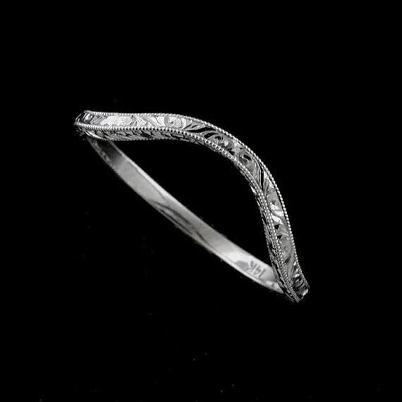 14K Gold Engraved Ring U825855