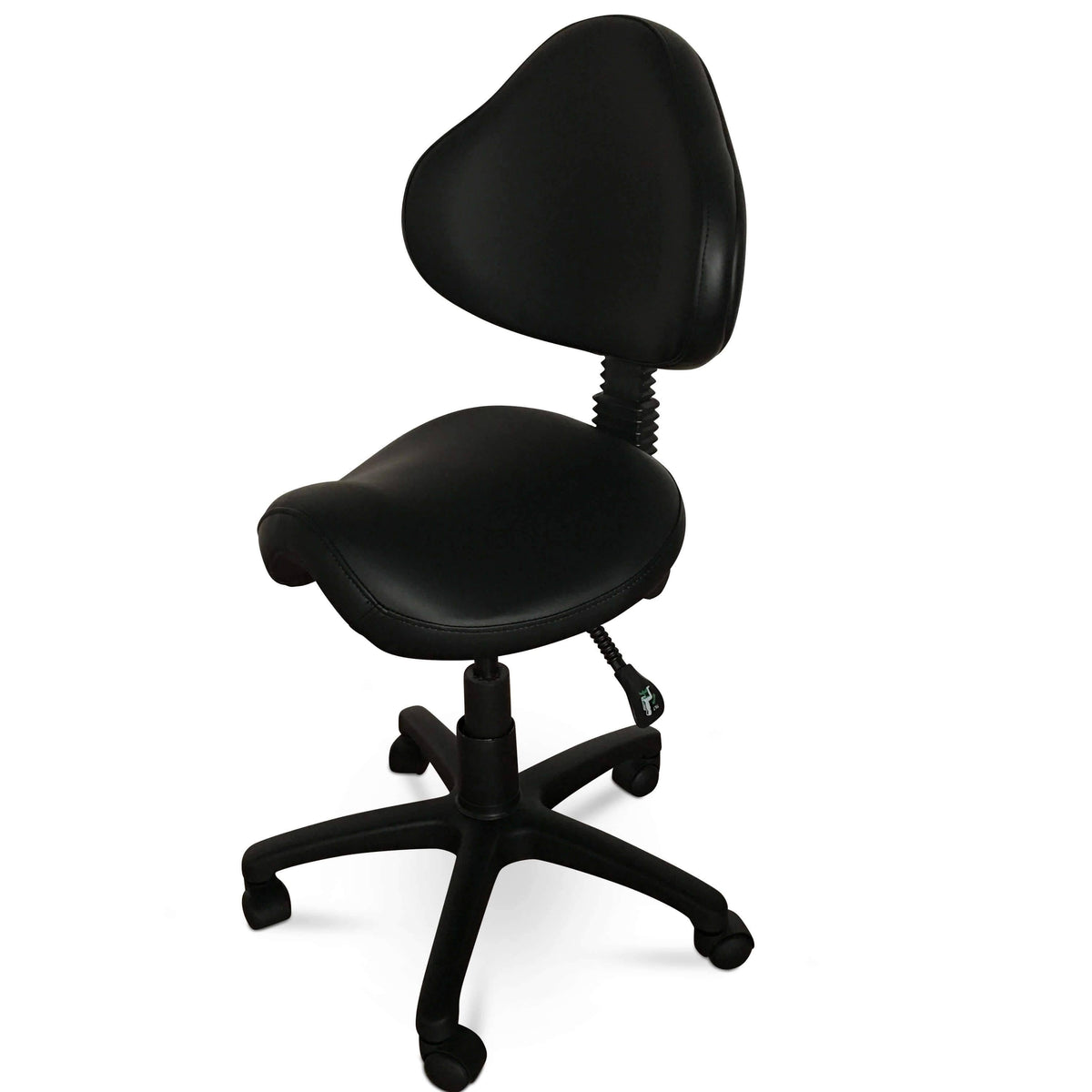 Rolling Saddle Stool with Adjustable Height and Backrest F5194