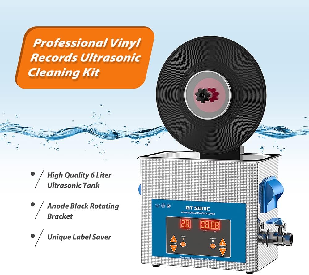 Vinyl Record Ultrasonic Cleaner with Records Bracket L941