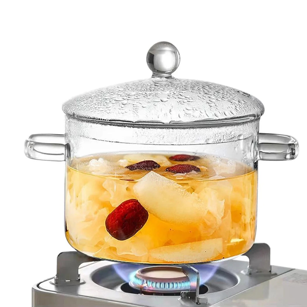 64oz High Borosilicate Glass Saucepan with Lid A62651