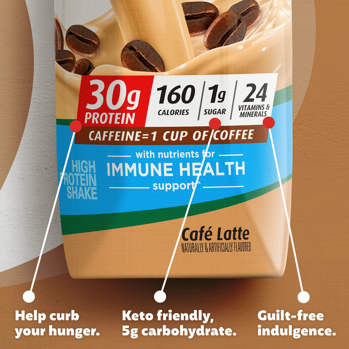 Café Latte 11 fl oz 4 Ct Protein Shake X216