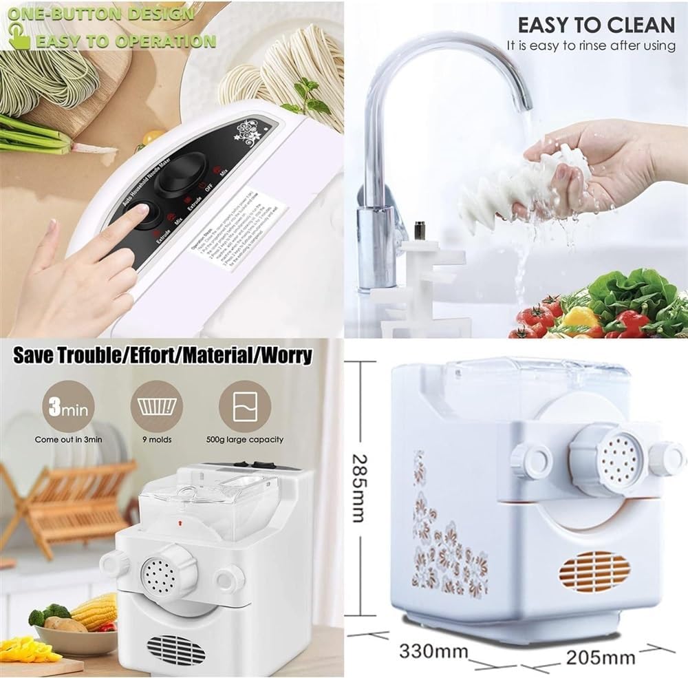 Electric Pasta Maker Machine, 180W Pasta Extruder Noodle Rolling Machine Fully Automatic K570938