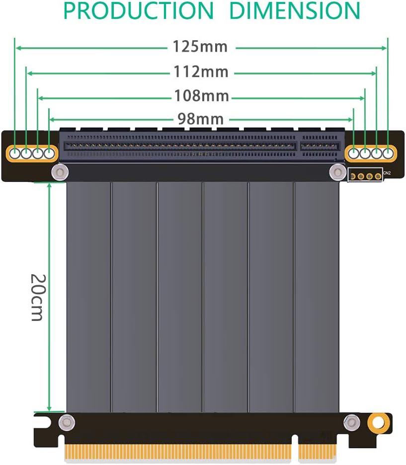 PCIE Express 3.0 16X Extension Cable 20cm J3792