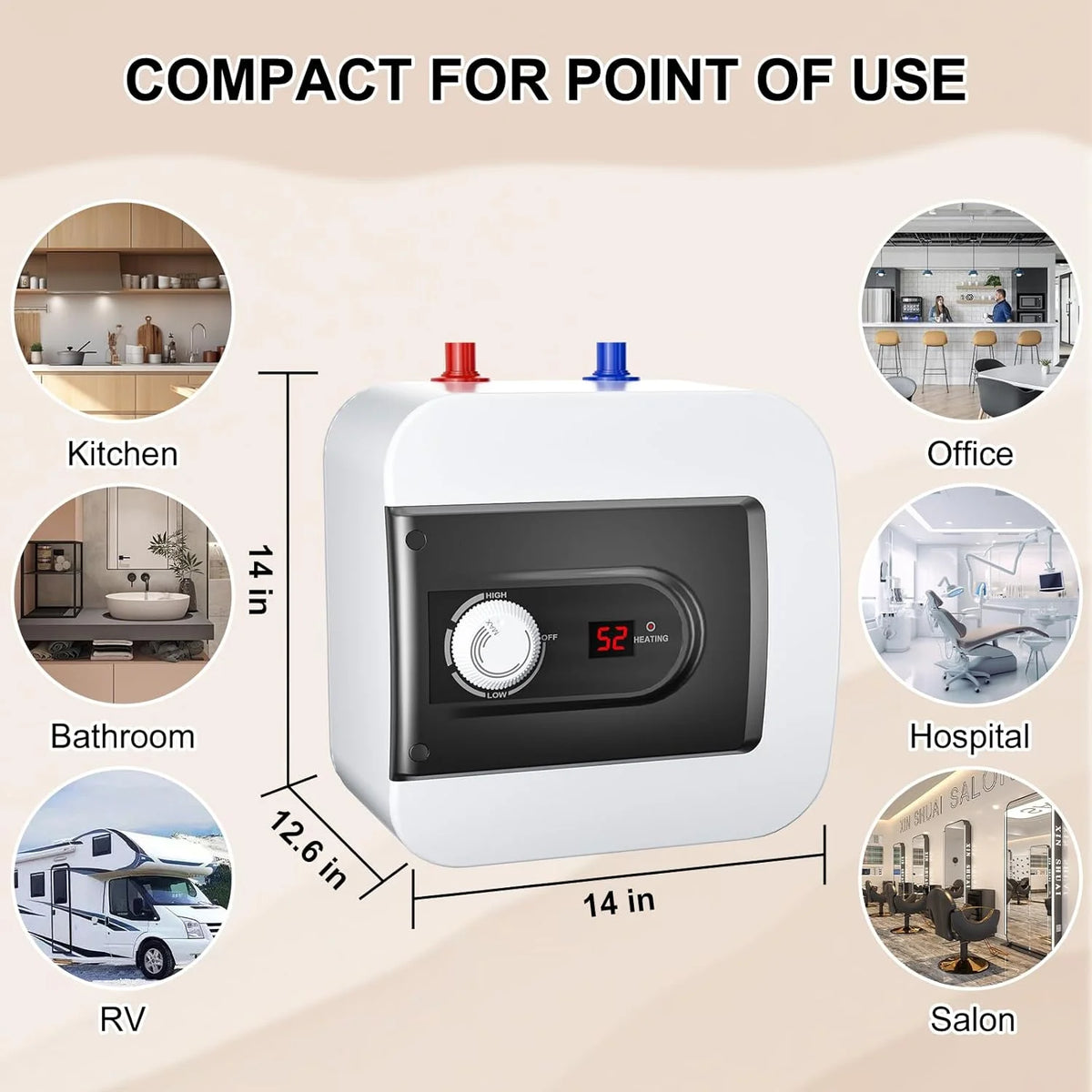 4 Gallon 110V 1.5KW Electric Mini-Tank Water Heater L824