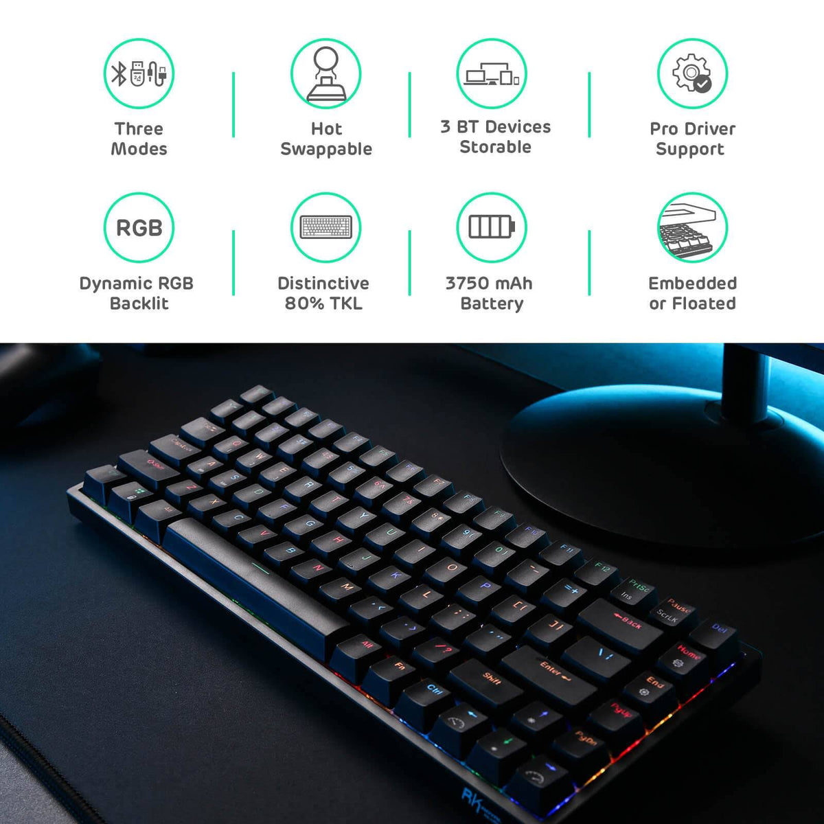 84 Keys 2.4GHz Wireless Mechanical Keyboard A681
