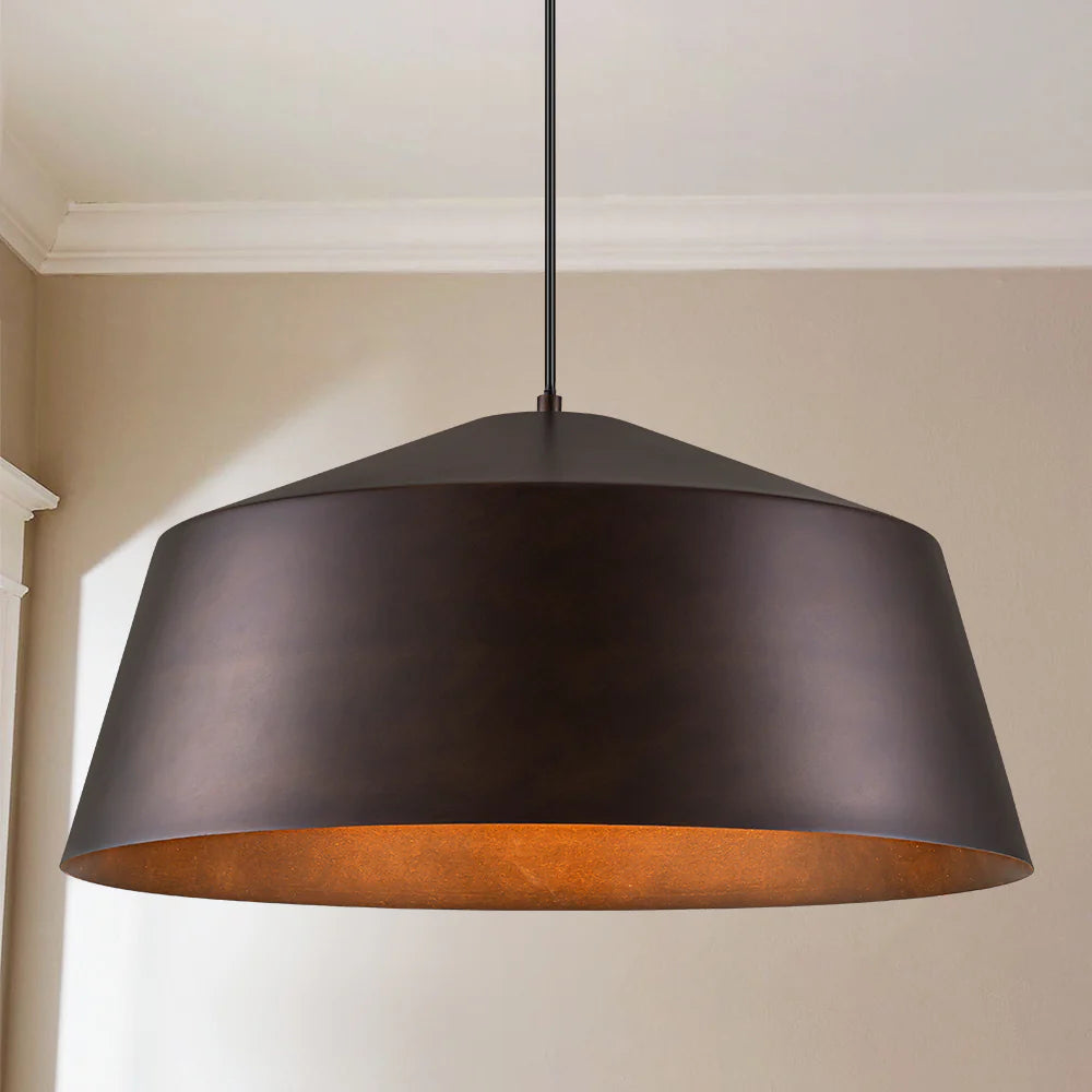 Antique Brown Dome Industrial Pendant X12334