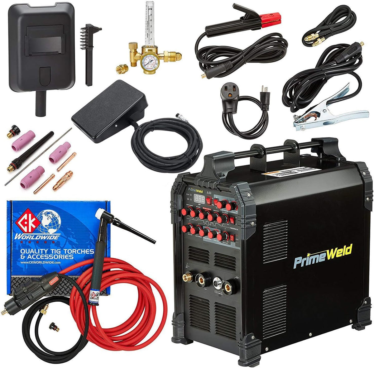 225 Amp AC DC TIG/Stick Welder with Pulse Torch and Cable X842