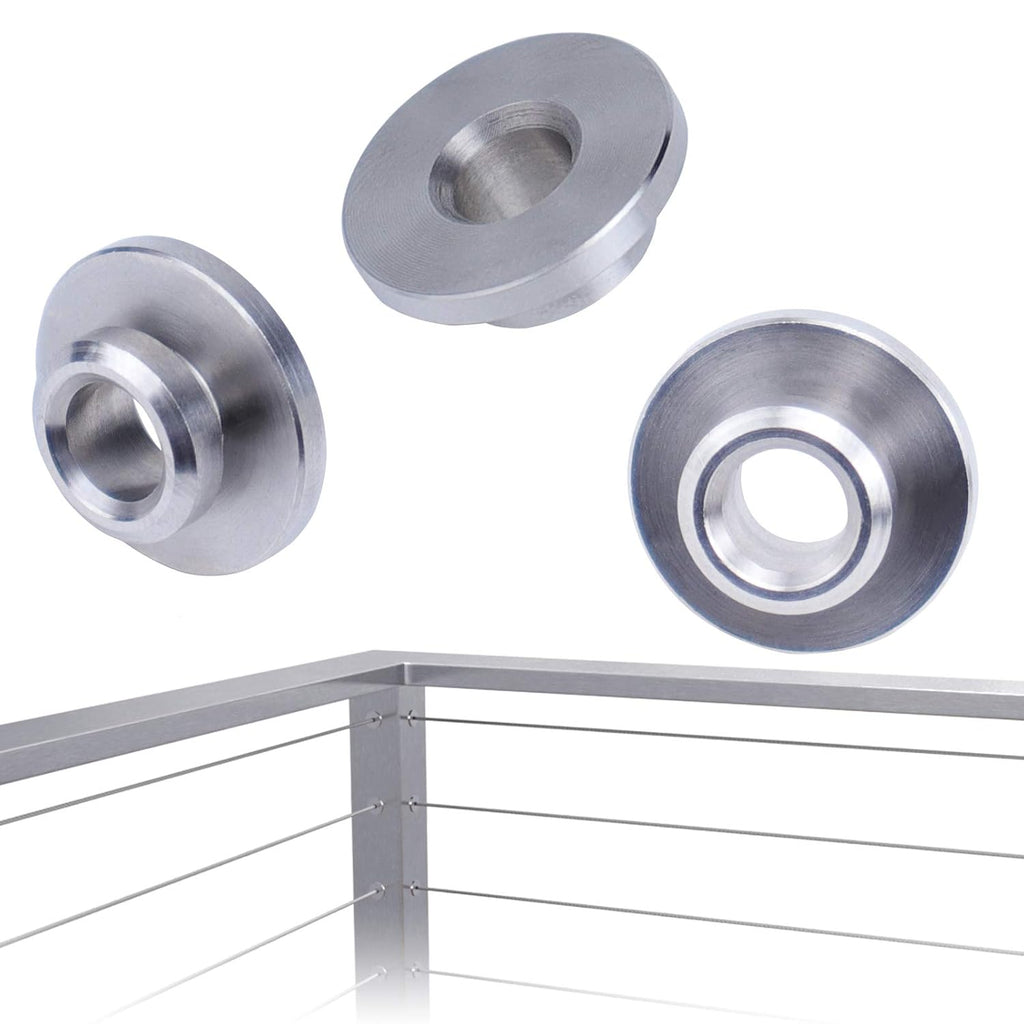 20Pack Cable Railing Kit 1/8 5/32" 3/16" T316 Stainless Steel Sleeves Washer Insert Plug F89974