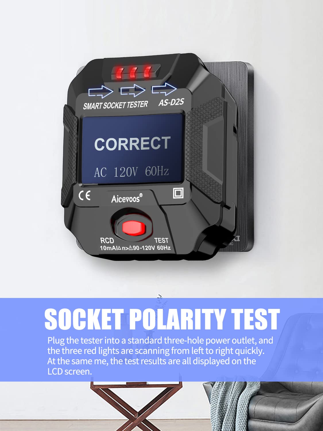 LCD Display Receptacle Tester E114137