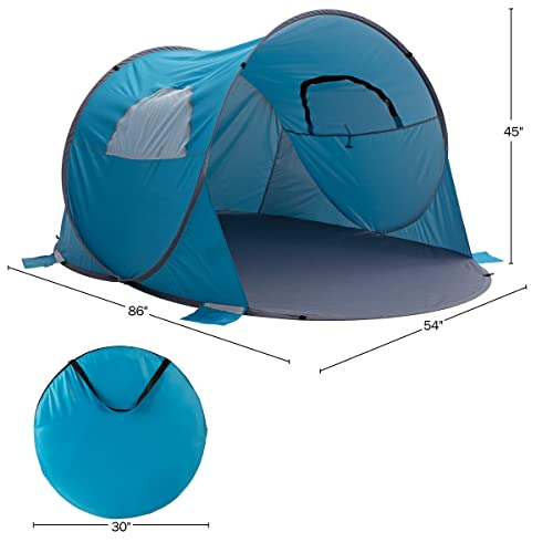 Blue Pop Up Beach Tent Sun Shelter with UV Protection O263