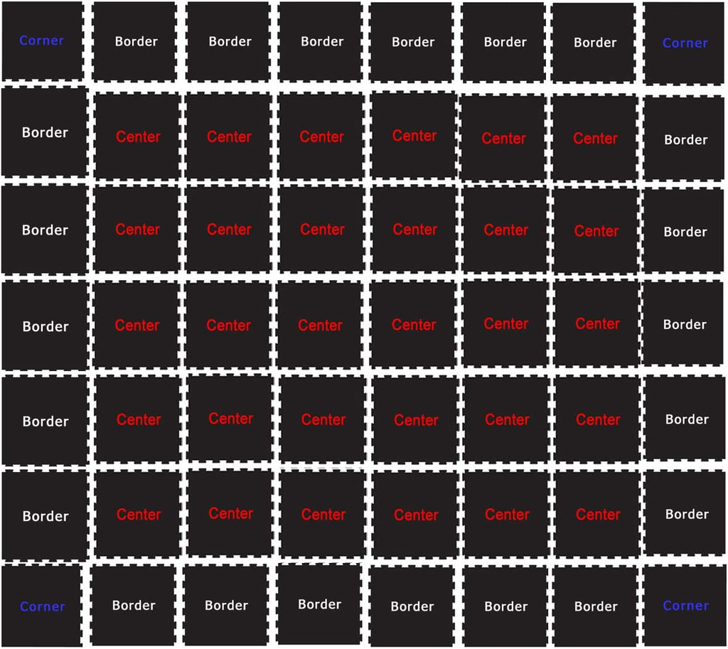 8mm Heavy Duty Interlocking Rubber Flooring Tile Set H59673