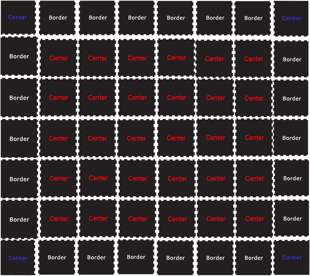 8mm Heavy Duty Interlocking Rubber Flooring Tile Set H59673