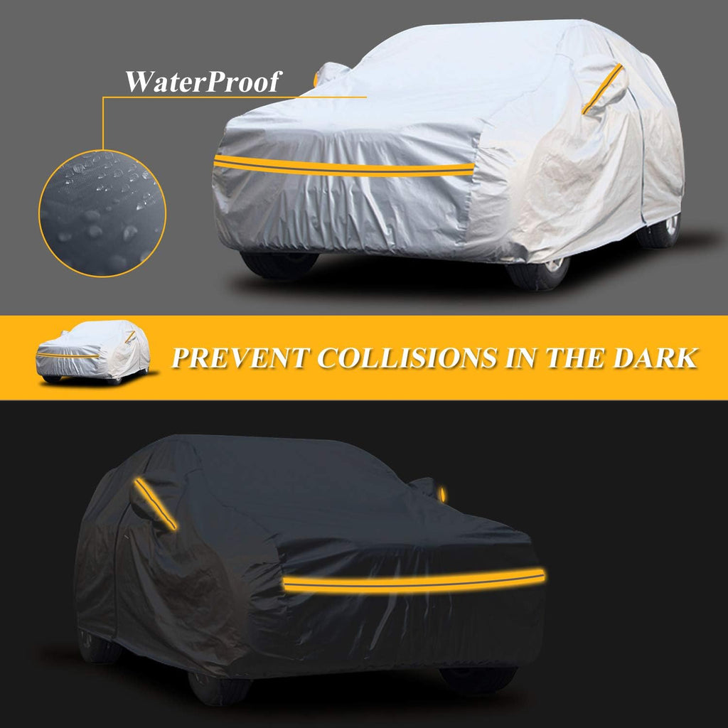 SUV Car Cover Waterproof All Weather 6 Layers with Zipper Cotton B56086