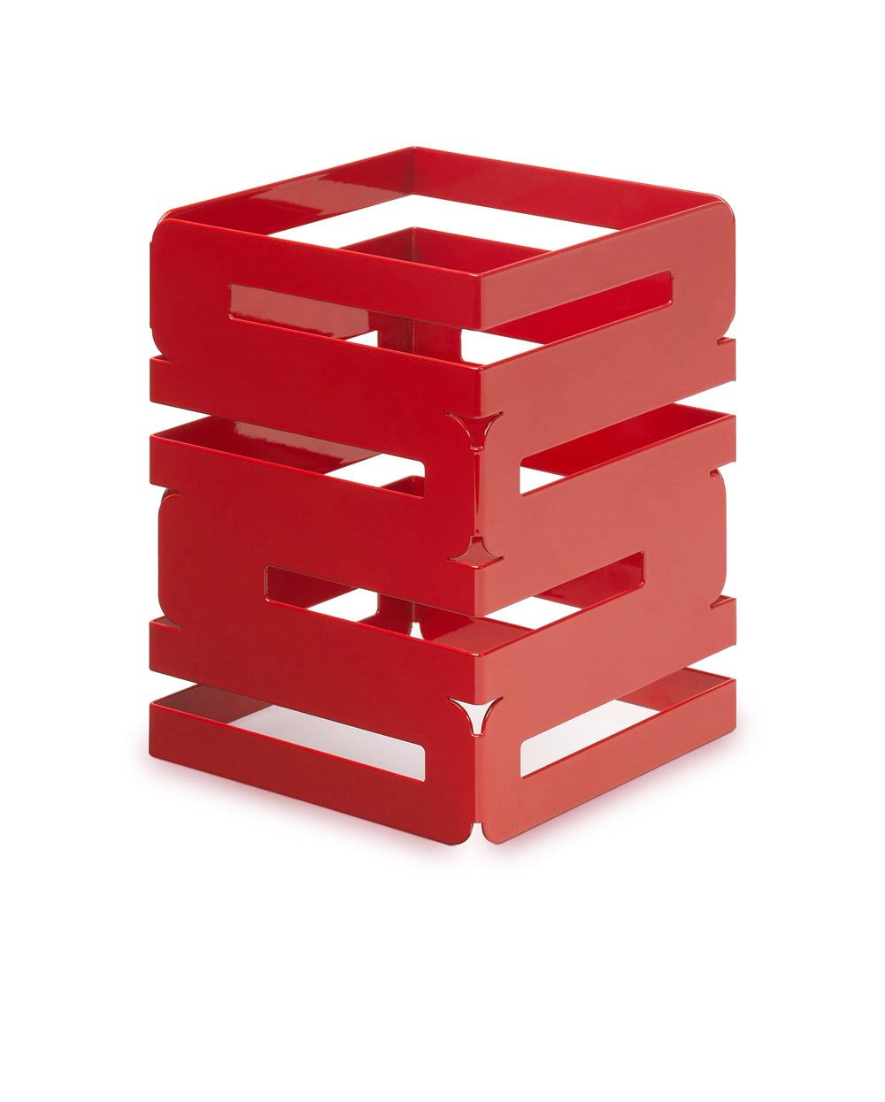 8in Square Multi-Level Steel Riser Red Gloss O5390