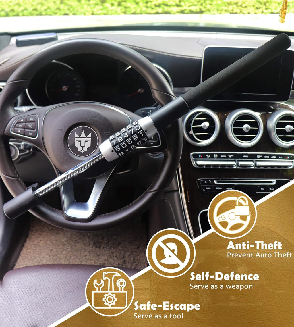 Steering Wheel Lock Anti Theft Extendable Heavy Duty Universal Car Truck SUV I6810