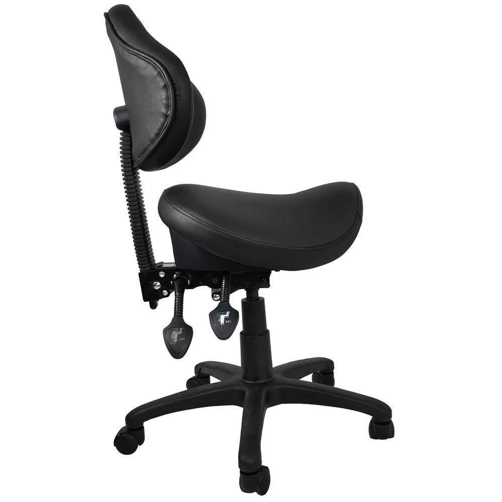 Rolling Saddle Stool with Adjustable Height and Backrest F5194