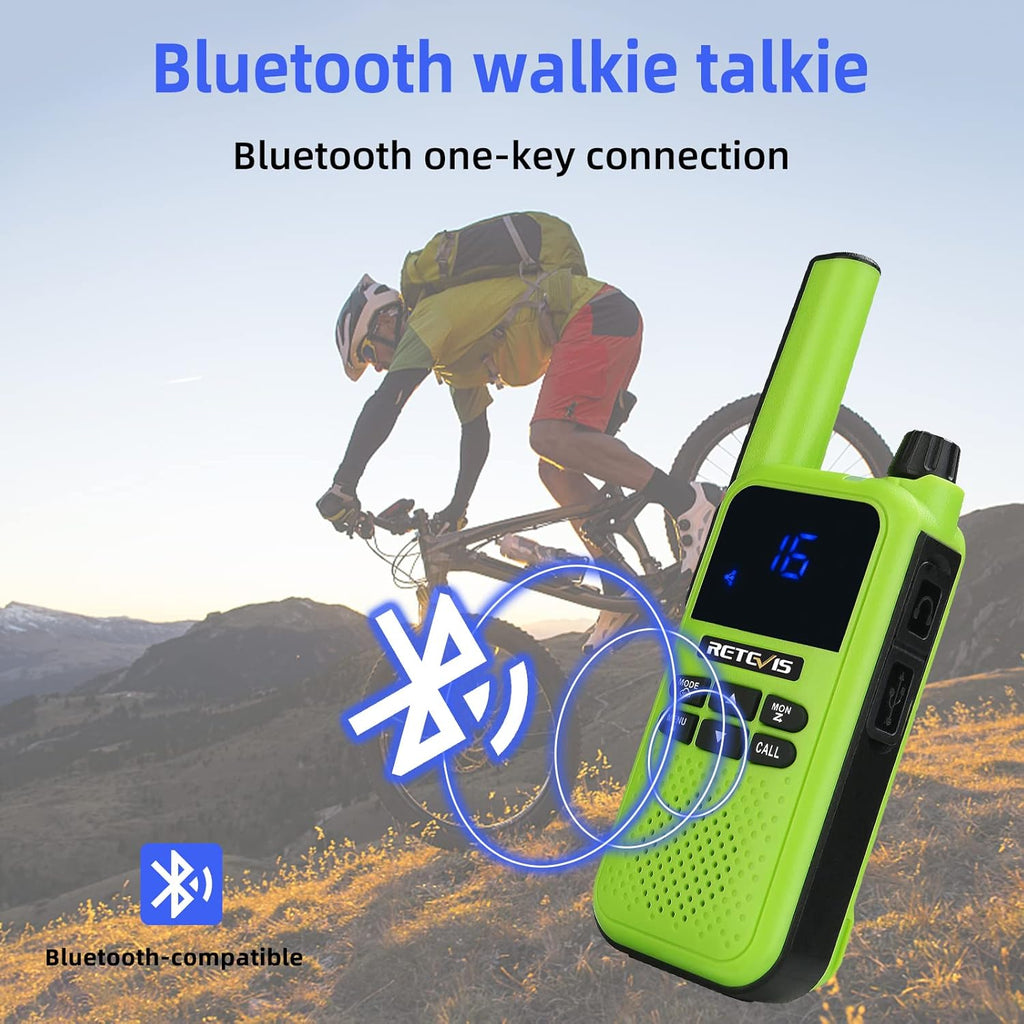 Bluetooth Rechargeable Two Way Radio 1400mAh 3Pcs H49011