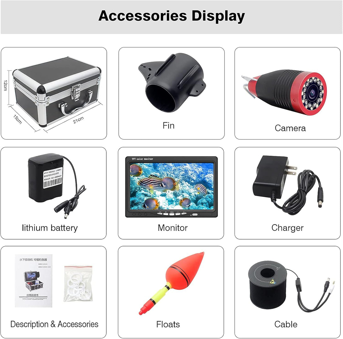 Underwater Fishing Camera with 7 inch HD LCD Monitor Y496394