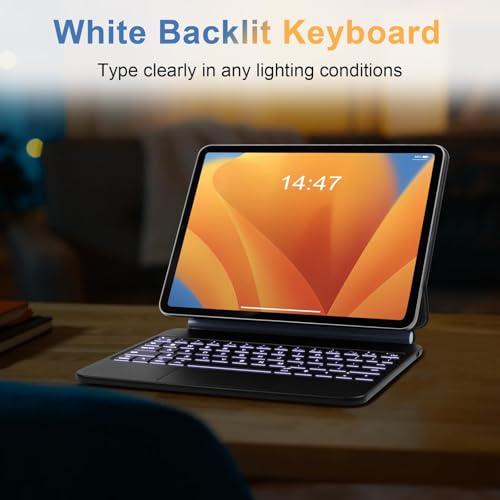 iPad Keyboard Case for iPad Air 13 Inch (M2) 2024, for iPad Pro 12.9 Inch (6th, 5th, 4th, 3rd Gen), with Multi-Touch Trackpad, Backlit Keys P35854