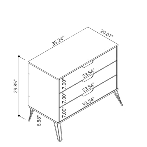 Grey 3-Drawer Bedroom Dresser Set G400794